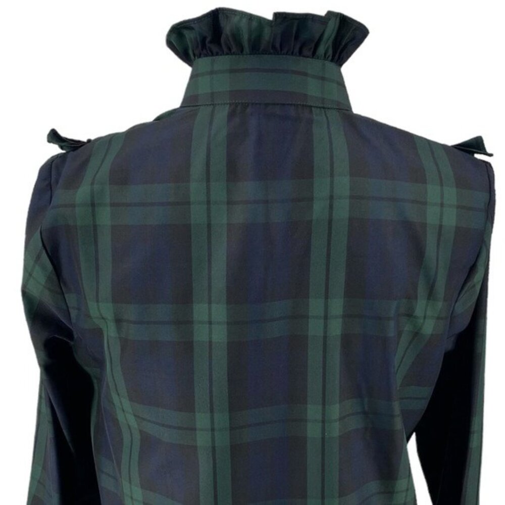 Tuckernuck | NEW Blackwatch Plaid Ruffle Reagan Button Down Size M - Picture 10 of 13
